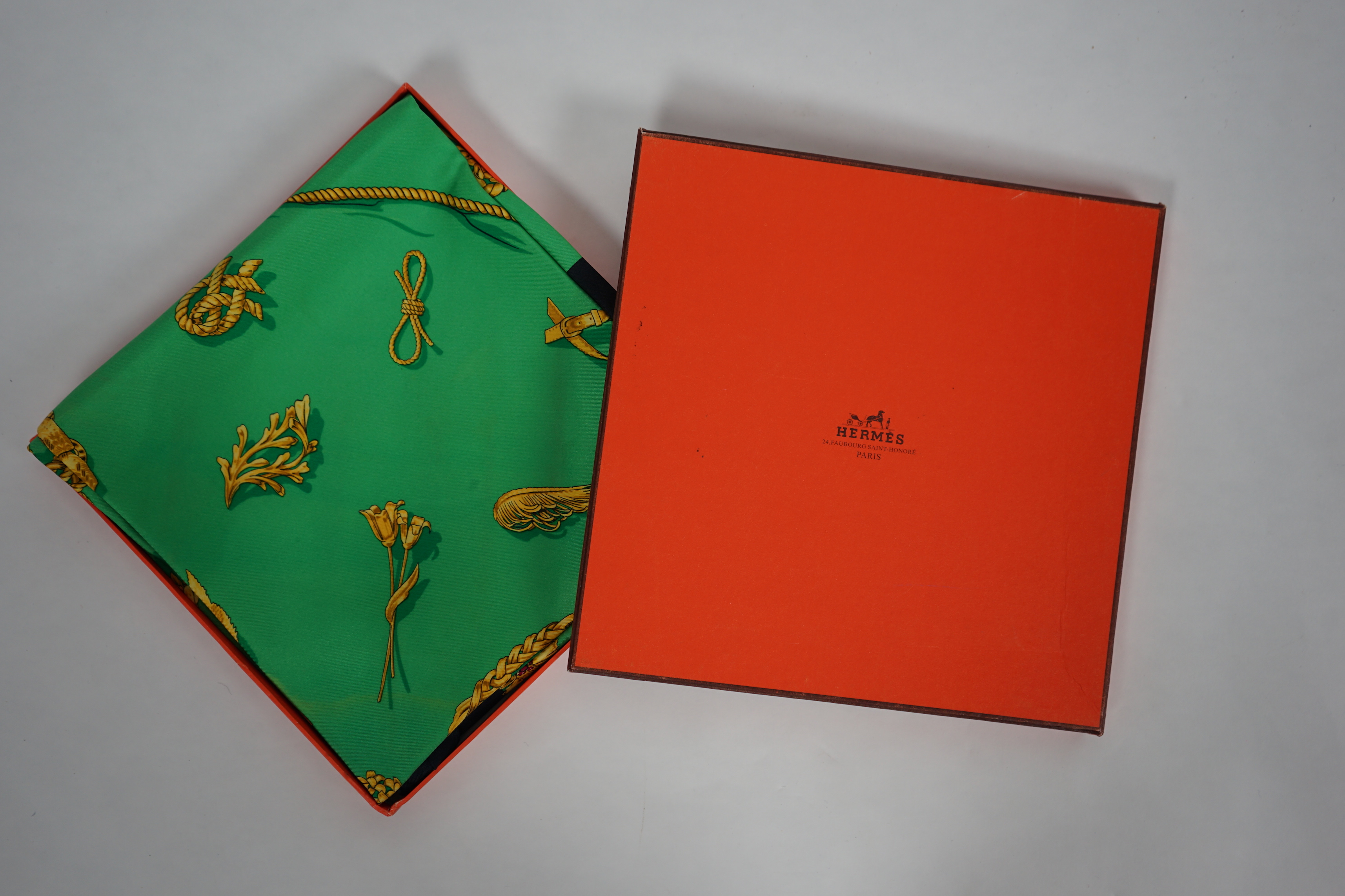 A Hermès 'Clips' 1986 Vladimir Rybaltchenko silk scarf, 90cm x 90 cm